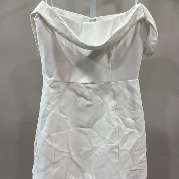Amanda Uprichard White Off-Shoulder Mini Dress - Picture 3 of 7